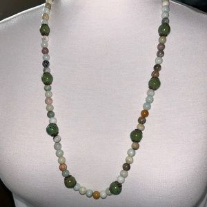 Stone Beaded Necklace 28in.